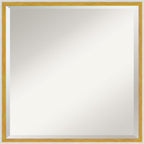 Amanti Art White Wall Mirror 21x21 Paige White Gold Square Bathroom Mirror for Wall Decor Living Room, Medium Modern Wood Frame, Hangs Horizonally and Vertically, Bathroom Decor, Beveled Edge