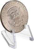 Hipiwe 20 Packs Mini Acrylic Easel Stands Clear Coin Display Easel Holder for Displaying Air-Tite Coins Pocket Watches Capsules Challenge Medals Casino Chips