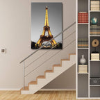 DekHome Paris Cityscape Canvas Wall Art Eiffel Tower at Night Canvas Picture Giclee Print Gallery Wrap Modern Home Decor Framed Ready to Hang 24"x36"