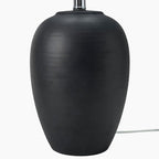 Nourison Home 23" Black Vintage Distressed Ceramic Pot Table Lamp for Bedroom, Living Room, End Table, with White Tapered Drum Shade