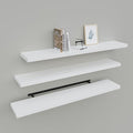 Upassion Floating Shelves for Wall Set of 3, 36" White Wall Shelves for Home Decor, Frame Display White Floating Shelf for Living Room, Bedroom, Bathroom, Kitchen