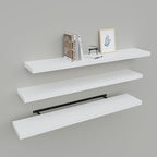 Upassion Floating Shelves for Wall Set of 3, 36" White Wall Shelves for Home Decor, Frame Display White Floating Shelf for Living Room, Bedroom, Bathroom, Kitchen
