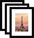 8.5x11 Picture Frame 3 Pack - Black Poster Frame Display Pictures 6x8 with Mat or 8.5 x 11 Without Mat for Wall Hanging Horizontal and Vertical