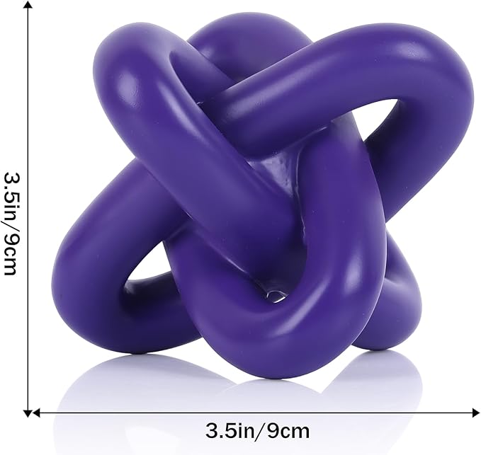 DOVDOV Purple Knot Sculpture, Triple Knot Statue, Purple Home Decor, Perfect for accenting Rustic-Style Coffee Tables, Living Room TV Stands, Dining Tables, and entryway Shelves.