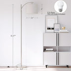 SUNMORY Arc Floor Lamp, Modern Floor Lamp with 9W 3 Color Temperatures Bulb, Metal Standing Lamps with Adjustable Hanging Lampshade, Tall Floor Lamps for Living Room, Bedroom, Office