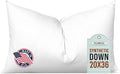 Pillowflex Synthetic Down Pillow Insert - 20x36 Down Alternative Pillow, Ultra Soft King Bed Sleeping Pillow, Large Rectangle Sham - 1 Decorative Pillow Form