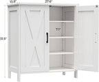 Farmhouse Shoe Cabinet with 2 Barn Doors & Wood Legs, 5-Tier Shoe Storage Cabinet with 3 Adjustable Shelves, Tall Shoe Rack Organizer for Closet, Shoe Organizer for Entryway, Hallway, White