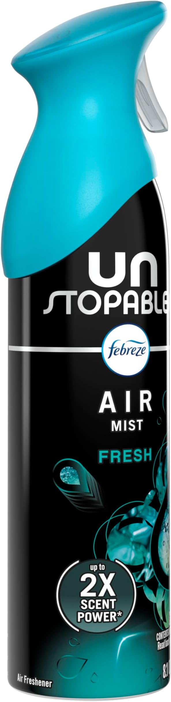 Febreze Air Mist, Air Freshener Spray, Odor Fighting Room Spray, Deodorizer for Home Bathroom Kitchen Office Apartment Dorm Room Classroom, Unstopables Fresh Scent, 8.1oz (Pack of 6)