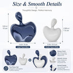 XMGZQ Blue White Mini Hugging Couple Statue Ceramic Lover Figurine Home Decor is a Romantic Gift for Her on Wedding Anniversary and Valentines, TV Stand Decoration Knick Knacks for Shelves (Blue)