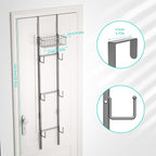 HapiRm Over Door Hat Rack - 2 Packs Wall Mounted Hat Holder with 6 Hooks and Metal Basket Design, Baseball Cap Organizer Storage Up to 32 Caps for Door, Bedroom, Closet (Grey)
