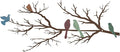 ESTART Metal Birds Wall Art, Metal Vivid Birds on Branch Silhouette Wall Decor Leaves with Bird Outdoor Hanging Wall Sculpture for Living room Bedroom Balcony Garden (Colorful, Large)