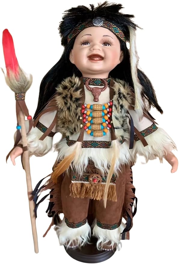 KINNEX COLLECTIONS SINCE 1997 16" Collectible Native American Indian Porcelain Doll (D16784)