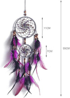 Ornerx Purple Black Dream Catcher for Home Decor 21" Long