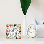 Hello Sweet Cheeks Bathroom Decor Summer Bathroom Decor Flower Summer Decorations Wooden Box Sign for Home Office Farmhouse Table Shelf
