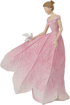 Guichifun Fairy Statue Collection Home Decoration - Pink Leaf Angel Girls Resin Home Garden Decor for Outside or Inside Rustic Fairy Garden Figurines Gifts for Women 8.5 x 5.25 x 12 Inch
