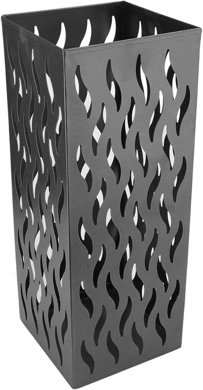 Tyenaza Metal Umbrella Holder, Round Proof Umbrella Storage Organizer Hollow Copper Pattern Umbrella Organizer Bin Umbrella Stand for Home Hotel (Black)