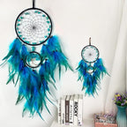 Dream Catcher, Handmade Dreamcatcher with Healing Crystal Stone, Tree of Life Dream Catchers Hanging Ornament for Home Bedroom Birthday Party, Perfect Craft Gift for Kids (Green)