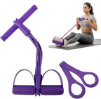 Fitness Resistance Bands- 6 Tube Pedal Ankle Puller with Handle & Tensile Rope for Exercise Sit Up Exercise Equipment Elastic Home Gym Equipment for Women Men