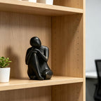 Guichifun Thinker Statue Resin Abstract Sculpture - Collectible Woman Figurine Art Home Office Bookshelf Decorative Objects Desktop Black Decor for Men&Women 5.25 X 6.25 X 8.5 Inch