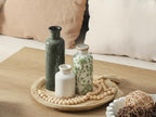Vintage Vase Set of 3, Ceramic Vintage Flower Vases, Chinoiserie Decorative Home Decor Retro Floral Vase Rustic Farmhouse Decor for Table Bookshelf Mantel Kitchen Living Room Office - Green and Beige