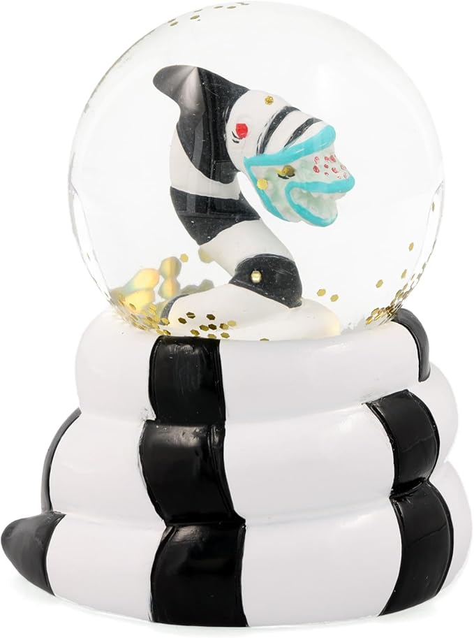 Beetlejuice Sandworm Mini Light-Up Snow Globe with Swirling Glitter Display | 3 Inches Tall