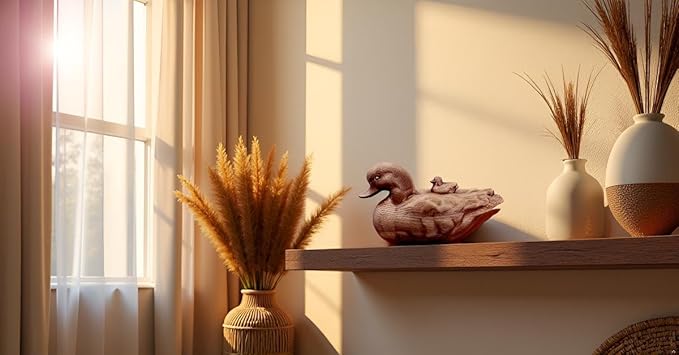 Hymmah Duck Home Decor Statue Rustic Home Decorations for Living Room, Boho Sculpture Resin Animal Collectible Figurines for Indoor Decor