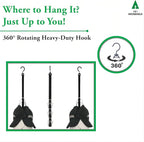 IKI Hat Organizer for Baseball Caps - Holder Closet 2Pack Each 16 Premium Clips, Good Hangers Rod, Display Wall Mount, Easy Storage Racks and Hats, Black