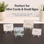 Artliving 3" Clear Plastic Stand Cookie Holder Display Stand Place Card Holder Display Easels at Weddings, Birthday Party(24 Pack)