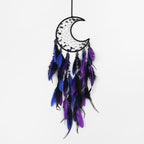 Pretty Jolly Moon Dream Catchers Wall Decor with Crystals Crescent Handmade Dream Catcher Pink Grey Feathers Dreamcatchers Wall Hanging for Girls Bedroom Wedding Wish Blessing Gift