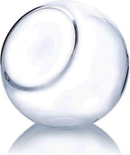 WGV Slant Cut Bowl Glass Vase, Width 7.5", Height 7.5", Clear Round Globe Planter Terrarium Orb, Candy Dish, Fruit Jar, Floral Container for Home Office Decor, 1 Piece