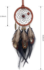 Dream Catcher for Car, Handmade Bohemian Style Rearview Mirror Hanging Decor with Feathers & Beads, Good Luck Charm for Safe Travel, Car Accessories for Women