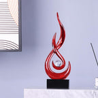 Modern Abstract Art Table Decoration,Resin Flame Statue Modern Centerpiece Ornaments for Living Room Great Gift Idea Home Decor,Collectibles (Red)