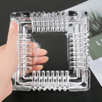 Handmade Glass Ashtray, Ashtray Ash Holder for Indoor or Outdoor Patio Desktop Office Smokers, Ash Tray for Tabletop Home Office Decor (Crystal, M)