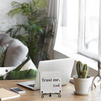 Inspirational Office Desk Decor, Trust Me God Sign, Desk Decorations For Office Home Living Room Classroom, Shelf Decor, Inspirational Christian Gifts, Wooden Plaque With Stand (B02)