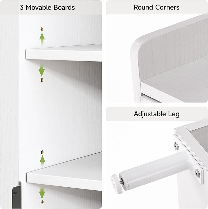 White 7+1 Tier Farmhouse Shoe Storage Cabinet - 45" Tall Entryway Organizer with Cross Molding Doors, 3 Adjustable Shelves & Metal Legs, Shoe Rack for Front Door Entrance