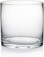 WGV Cylinder Vase Bulk, Diameter 5", Height 5", Clear Glass Floral Planter Container, Floating Candle Holder for Wedding Party Event Home Office Decor, 6 Pieces