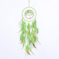 Pretty Jolly Green Tree of Life Dream Catcher Wall Decor with Luminous Beads Handmade Crystal Stones Dreamcatchers Wall Hanging with Small Butterfly Pendant for Bedroom Wedding Party Wish Gift