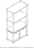 Furinno NW889DC/BK Go Green 4-Tier Multipurpose Storage Rack w/Bins, Dark Cherry/Black