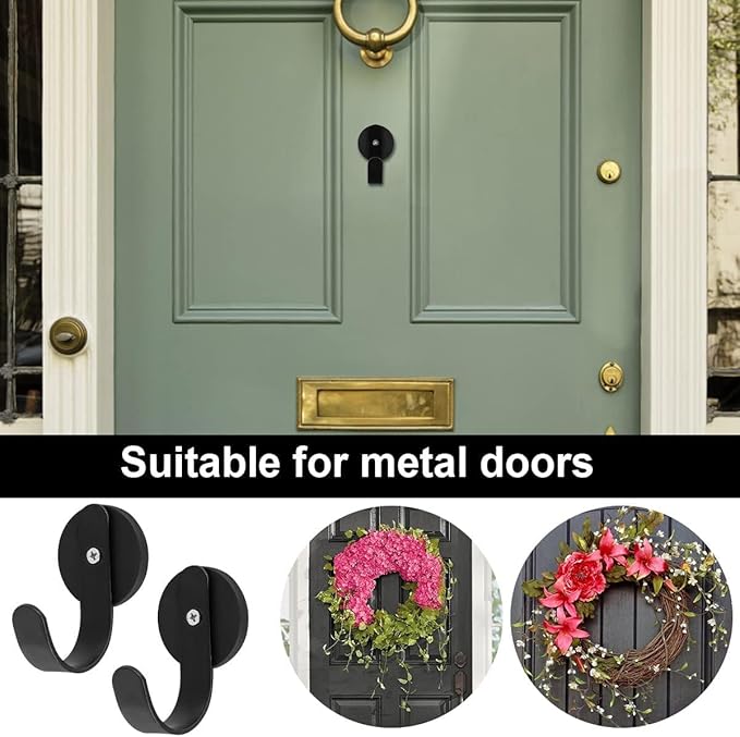Magnetic Wreath Hanger, Heavy Duty Magnets with Hook for Refrigerator, Christmas Decoration Magnetic Hooks for Metal Front Door, Cruise Hook Hanger for Hanging Cabins Grill Coat