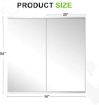 FICTOR Home Gym Mirror for Wall, 54"x28"x2 PCS Large Workout Mirrors with Tempered Glass, Full Length Frameless Body Mirror for Garage, Dance, Yoga, Bedroom