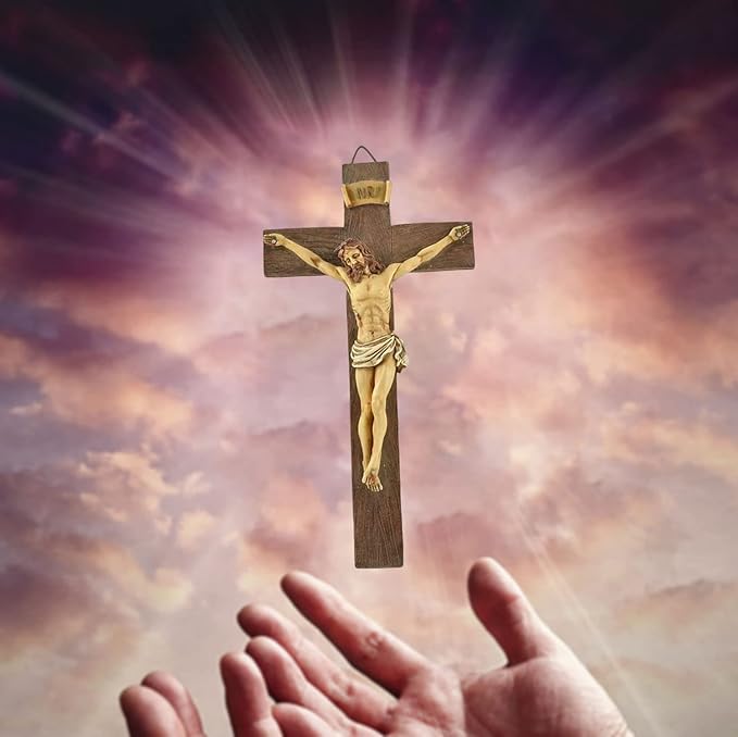 DurableDelights Jesus Crucifix Wall Cross-Catholic Wall Hanging Decoration, Perfect for Collection, Home Decor, or Gift Giving,9.65" H.