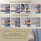 12 Pack Vacuum Storage Bags with Hand Pump, Compression Space Saver for Comforter, Bedding, Blanket Storage, Vacuum Seal Bags for Clothing, Luggage Suitcase and Closet Organizer