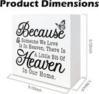 Farmhouse Style Sign, Because Someone We Love Is In Heaven, Bereavement Sign, Sympathy & Memorial Signs, Sympathy Gift, Wood Farmhouse Decor, Box Signs Decor Tabletop, 5.1x5.1inches