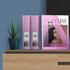Acrimet Magazine File Holder Bin Storage, Vertical Rack for Documents, Folders and Mail, Durable Plastic Desk Organizer for Office & Home (Clear Pink Color) (2 Pack)