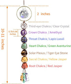 Handmade Crystal Window Car Hanging Ornaments 7 Chakra Home Decoration Feng Shui Ornament Yoga Meditation Car Decoration Tumbled Palm Stones (Crystal)