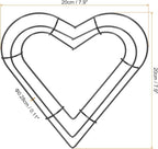 PATIKIL 8 Inch Christmas Wire Wreath Frame, Metal Heart Shape Dream Catcher Rings Macrame Wreath Floral Hoop for Home Car DIY Craft Wedding Wall Hanging Decorations, Black
