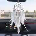 Car Dream Catcher for Rearview Mirror Accessories, Small White Dream Catchers for Car Hanging Ornament for Room Decoration Pendant