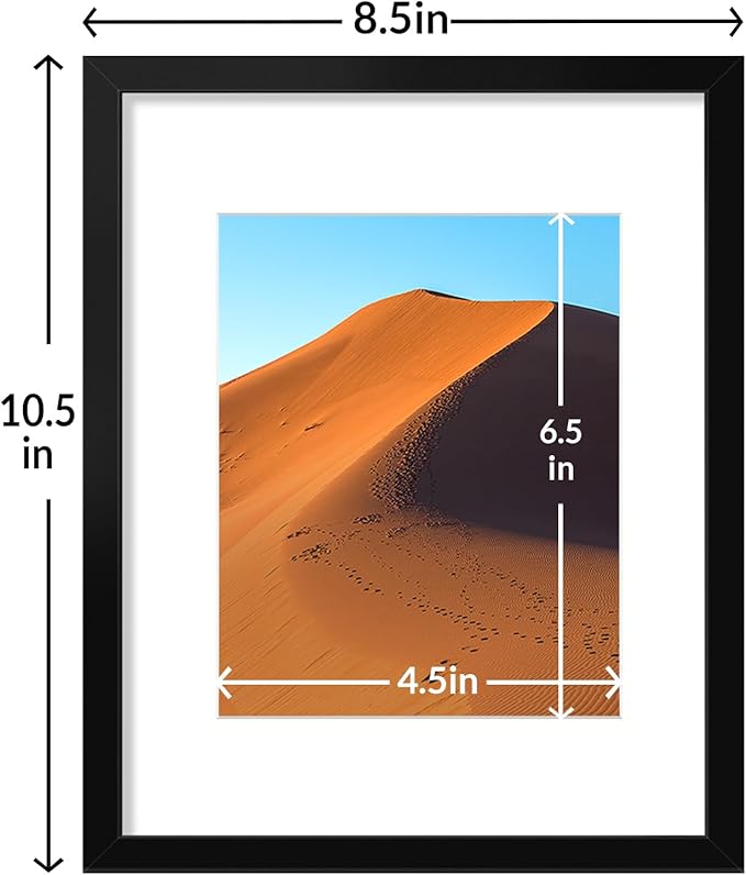 LaVie Home 8x10 Picture Frame Black Set of 10, Display 5x7 with Mat or 8 x 10 Without Mat Picture, Photo Frame Collage for Wall Gallery or Table Deco, Hanging or Tabletop Display