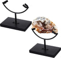 Marsui Large Rock Display Stand Slab Stands Crystal Holders Metal One Arm Two Prong Display Easel Holder for Plate Slab Slice Fossil Flat Minerals Crystals(5.91 x 3.74 x 5.31 Inches,Black)