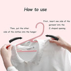 Plastic Blouse Hangers for Women, Short Neck Hangers for Closet, Z-Shape Shirt Hanger 16.5", Cute Clothes Hanger for Adults Suit, Hoody, Coat, Jacket, Dress, Percha Pink 20pcs